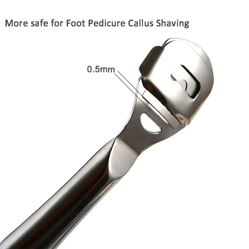 Stainless Steel Foot Callus Shaver with 10 Blades – Heel Hard Skin Remover for Pedicure