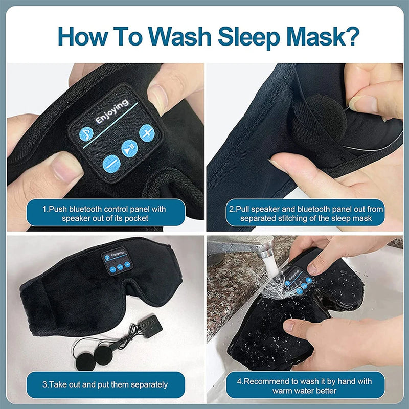 Mask For Sleep Headphones Bluetooth 3D Eye Mask Music Sleeping Headphones with Built-in HD Speaker