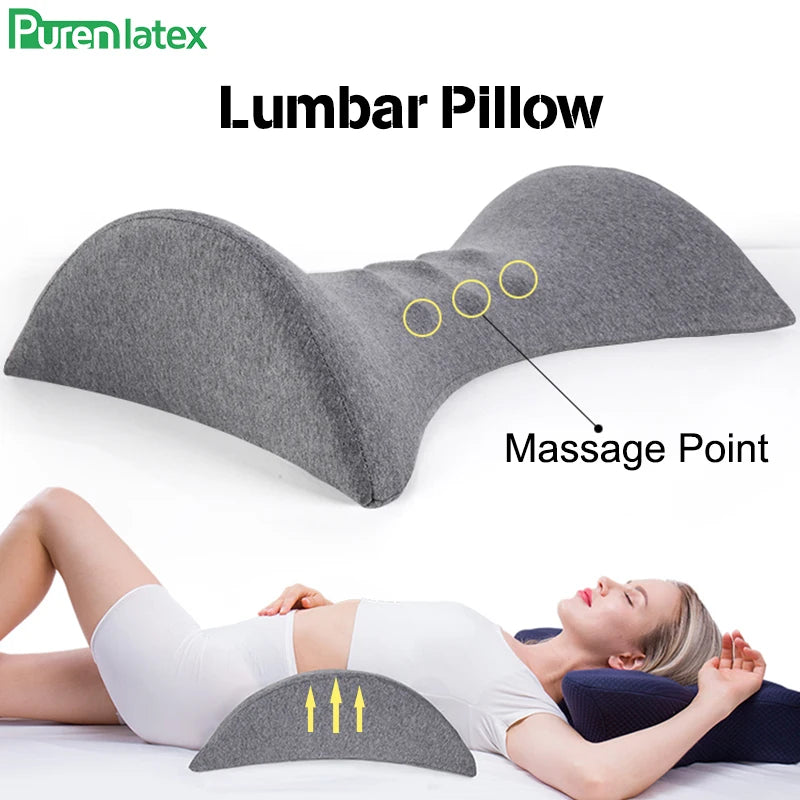 PurenLatex Memory Foam Orthopedic Pillow – Waist & Back Support Cushion for Pregnant Women