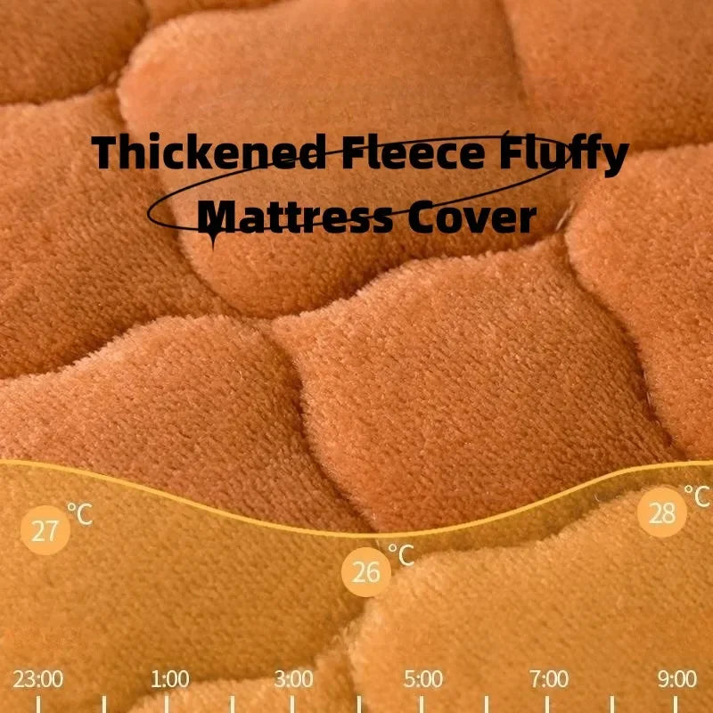 Super Thick Fleece Mattress Cover | Warm Quilted All-Inclusive Fitted Bed Sheet for Winter