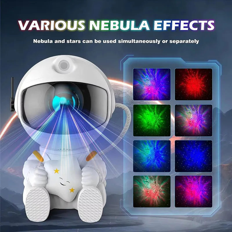 Star Projector Galaxy Night Light – Astronaut Space Projector with Starry Nebula for Bedroom & Kids