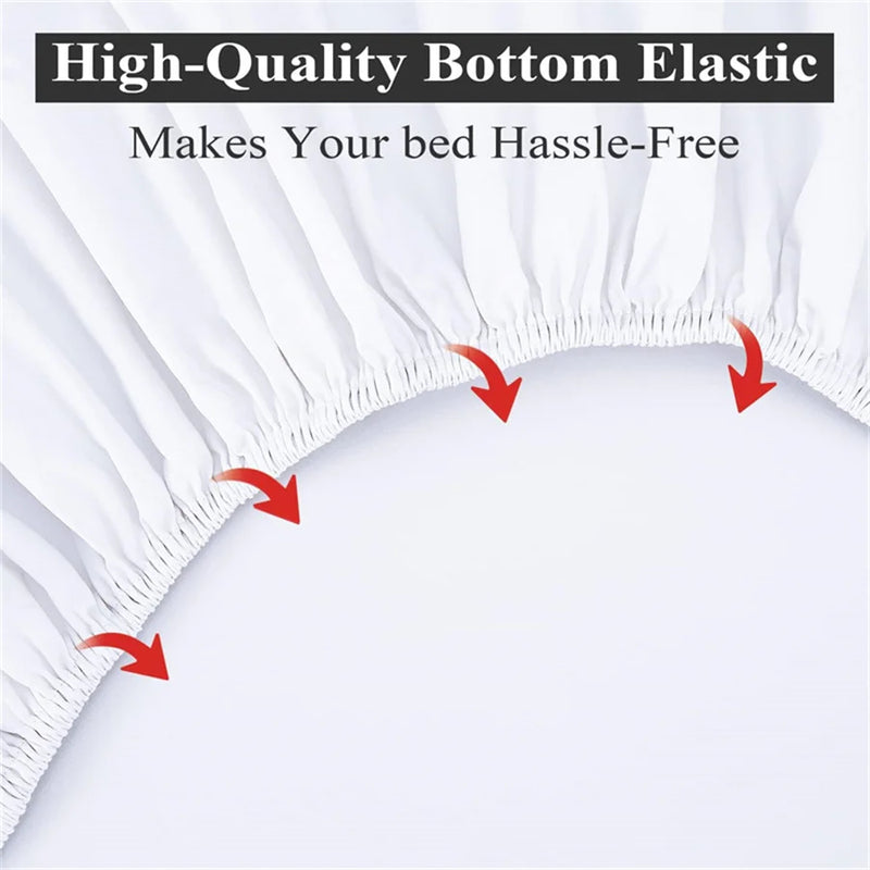 100% Egyptian Cotton Fitted Sheet with Elastic Bands | 400TC Pure Cotton Non-Slip Mattress Cover