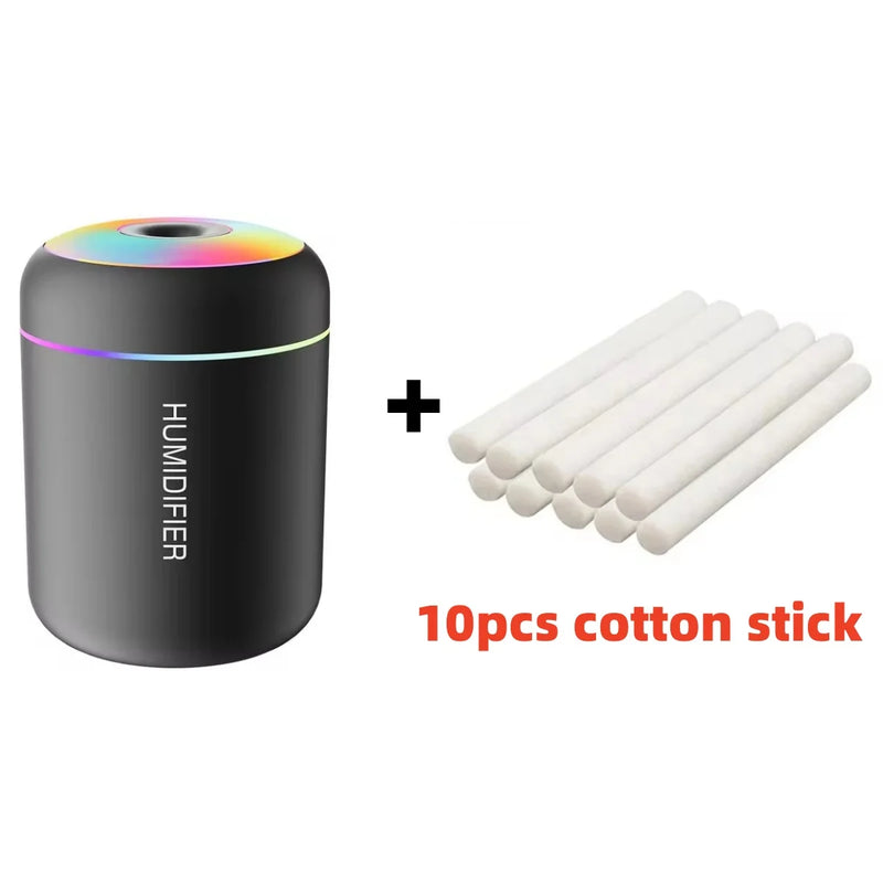 180ML Mini Air Humidifier – USB Aroma Diffuser, Essential Oil Purifier, Mist Maker for Car & Home