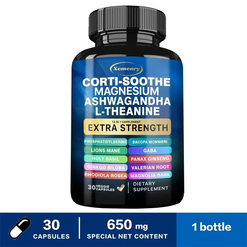 Corti-Soothe Cortisol with Magnesium, Ashwagandha, L-Theanine - Adrenal Support & Sleep Aid