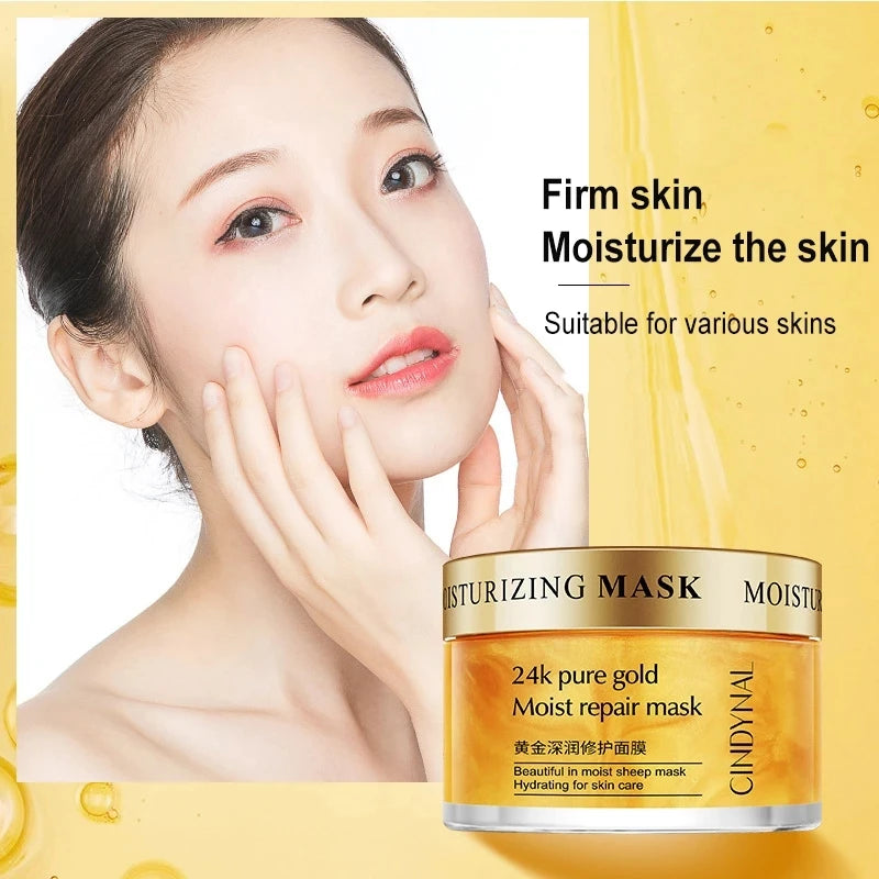 24K Gold Face Cream Collagen Moisturizer – Hydrating, Nourishing, Firming Night Mask RESTFUL