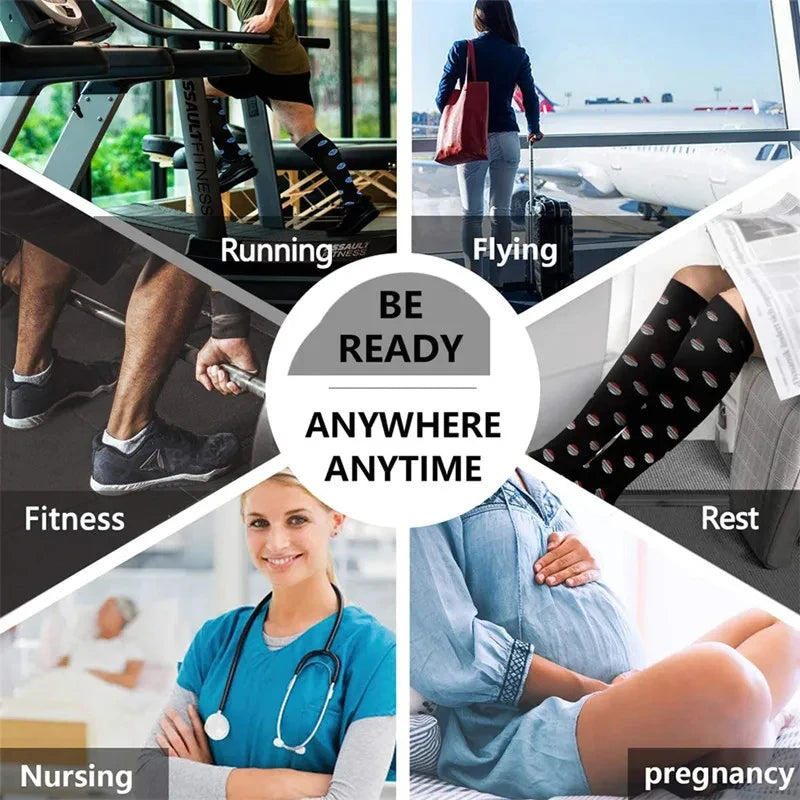 Nurse Compression Stockings  Anti-Fatigue, Varicose Veins Relief, and Sports Socks for Men and Women