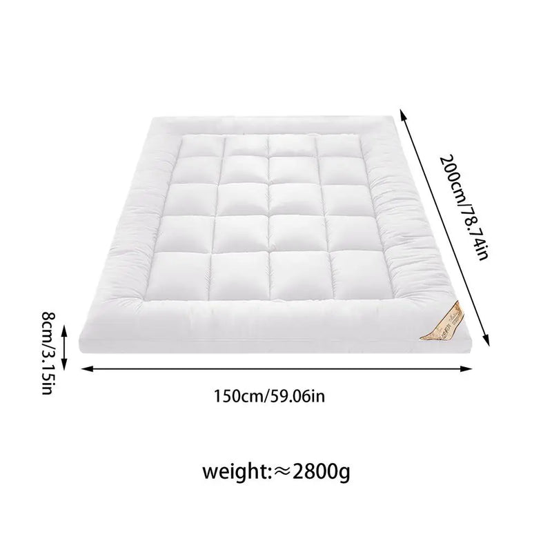 Soft Filling Mattress Topper - Breathable, Anti-Slip Pad for Home Comfort and Support