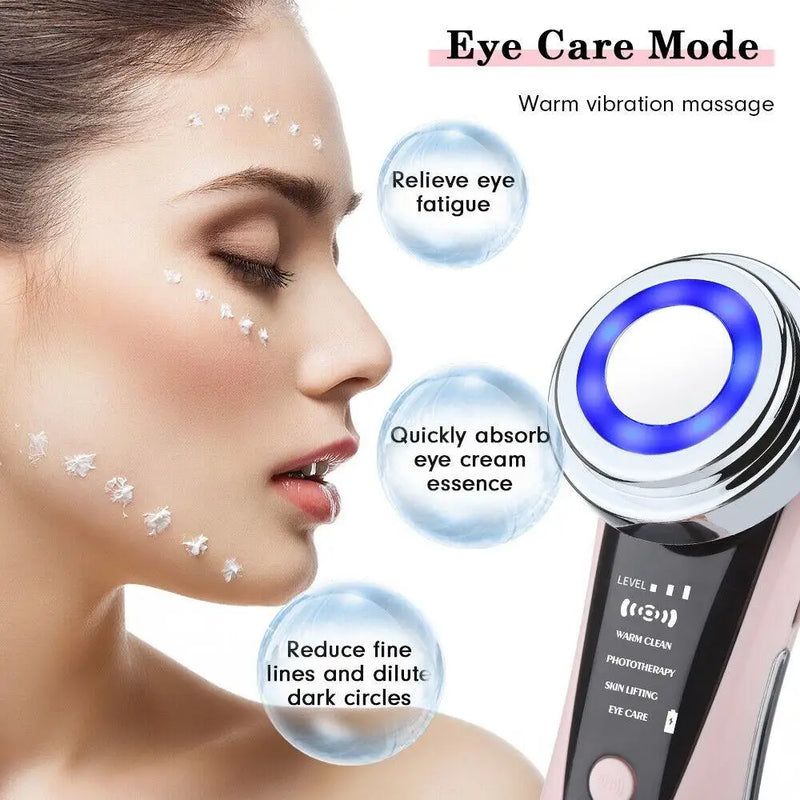 Facial Massager – Skin Rejuvenation, Face Lift, Wrinkle Removal & Whitening Tool 4-in-1 RF EMS