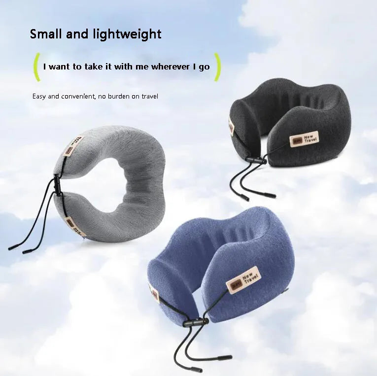 U-Shaped Memory Foam Neck Pillow, Soft Slow Rebound Travel Pillow for Airplane, Car, and Sleeping