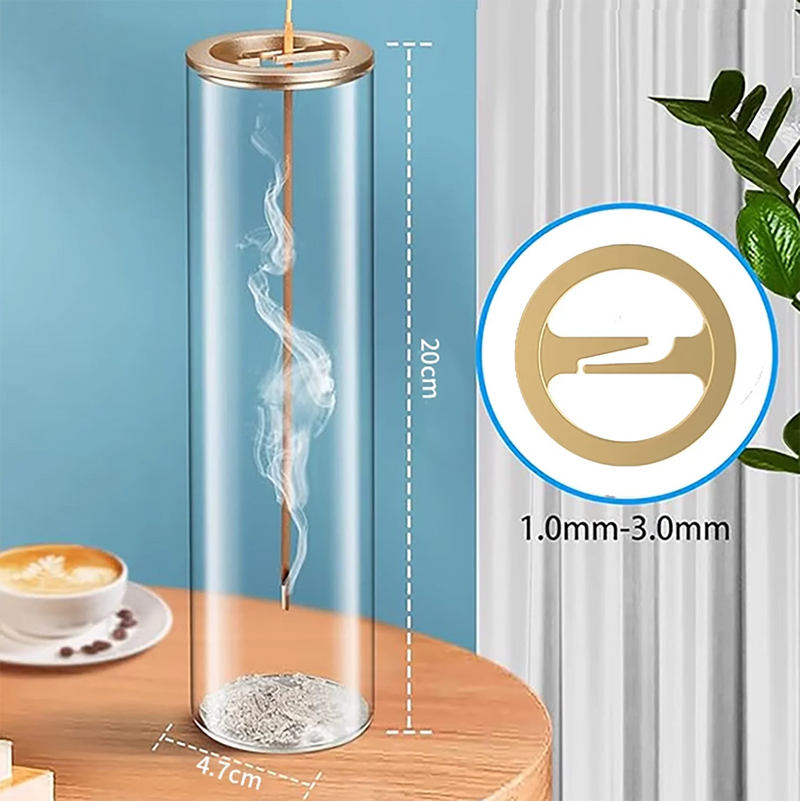 Modern Glass Incense Burner – Anti-Ash Floating Incense Holder with Removable Glass Catcher