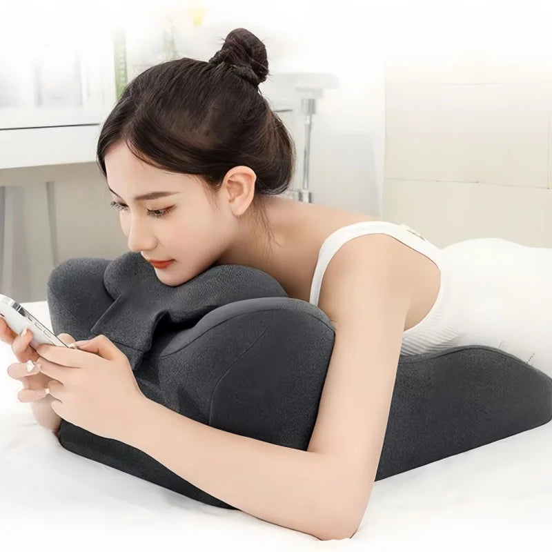 Ergonomic Memory Foam Prone Pillow – Relaxing Support for Sleep, Reading, and Massage