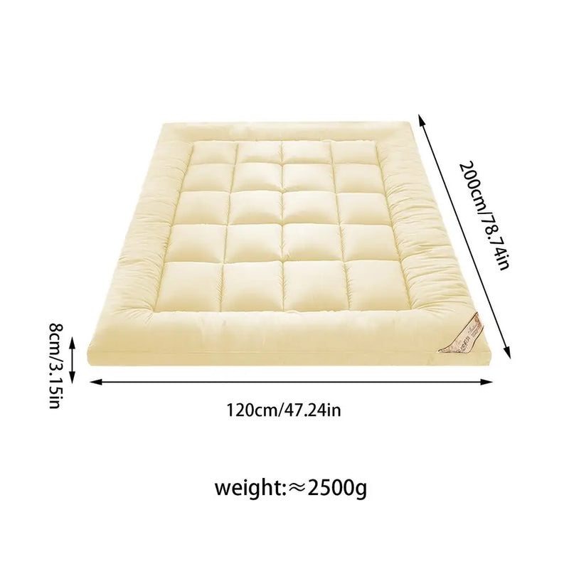 Soft Filling Mattress Topper - Breathable, Anti-Slip Pad for Home Comfort and Support