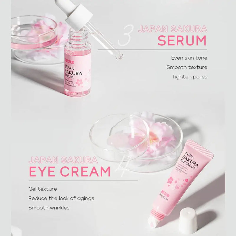 Skin care set Laikou sakura  – 6pcs facial kit with cleanser, toner & cream