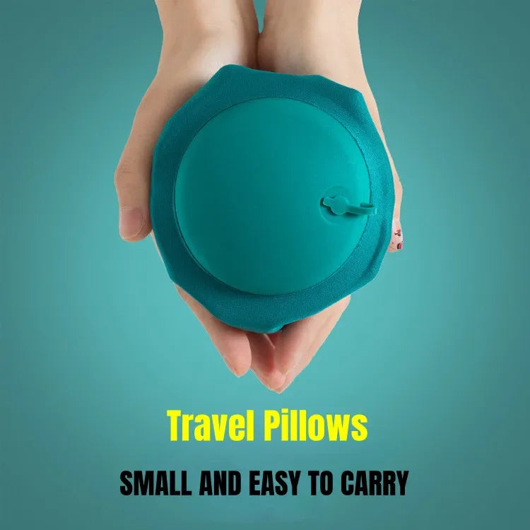 U-Shaped Inflatable Travel Pillow Portable Air Neck Support Cushion Sleeping Press to inflate pillow