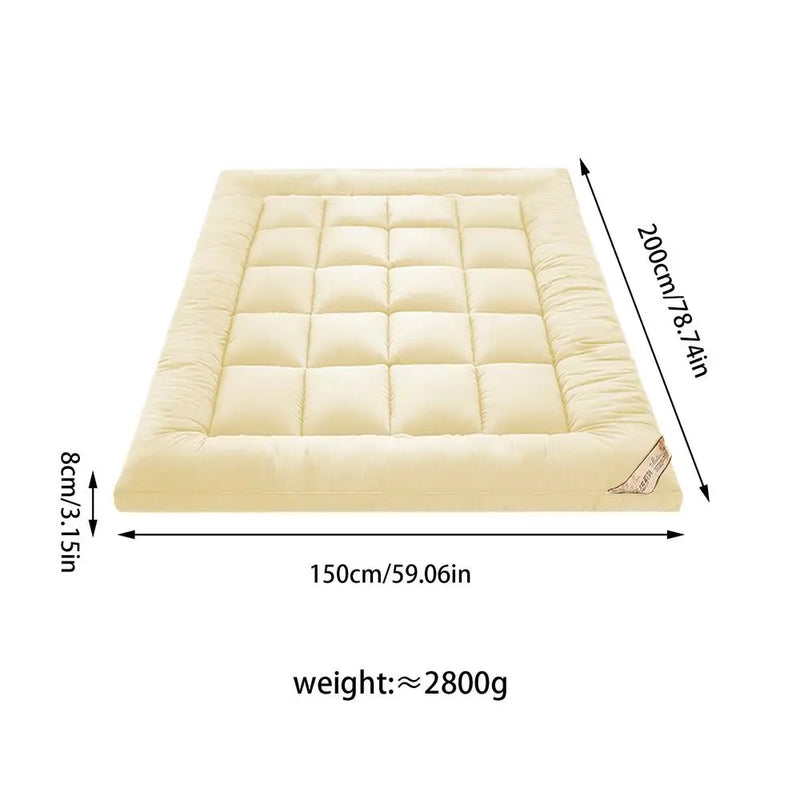 Soft Filling Mattress Topper - Breathable, Anti-Slip Pad for Home Comfort and Support