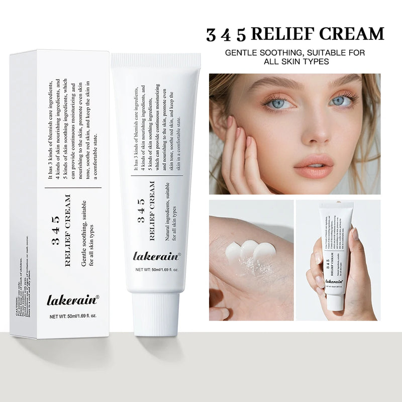 LAKERAIN345 Relief Cream – Moisturizing, Acne Treatment, Whitening, and Skin-Nourishing Solution