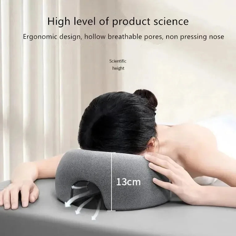 Ergonomic Memory Foam Face Down Pillow – Breathable Support Pillow for Massage & Beauty Salon