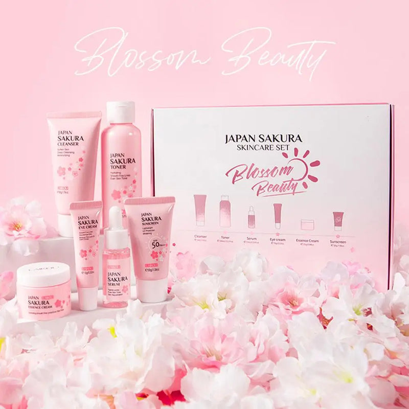 Skin care set Laikou sakura  – 6pcs facial kit with cleanser, toner & cream