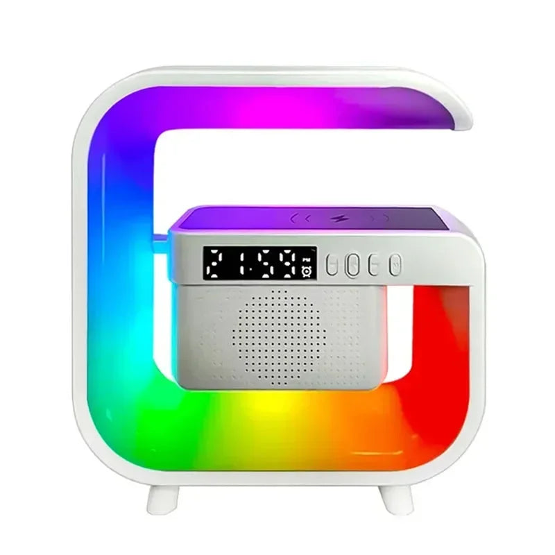 Multifunction Wireless Charger Bluetooth 5.0 Speaker FM RGB Night Light Fast Charging for Mobile