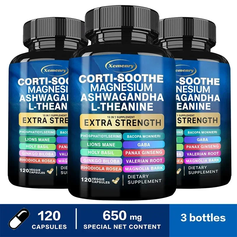 Corti-Soothe Cortisol with Magnesium, Ashwagandha, L-Theanine - Adrenal Support & Sleep Aid