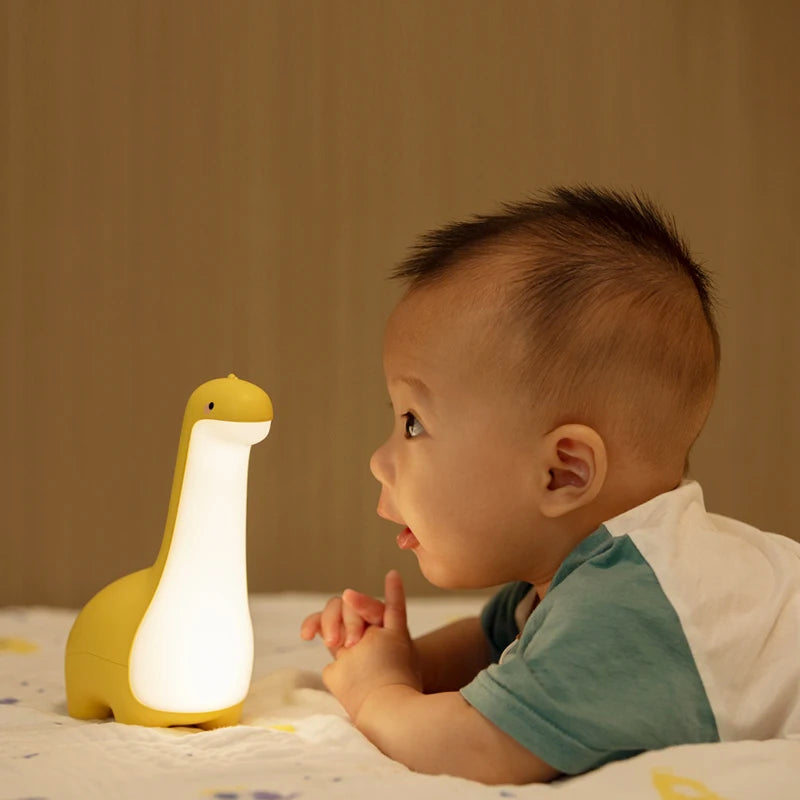 Rechargeable Dinosaur Night Light – Touch Control, Eye-Protection, Kids Bedside Lamp