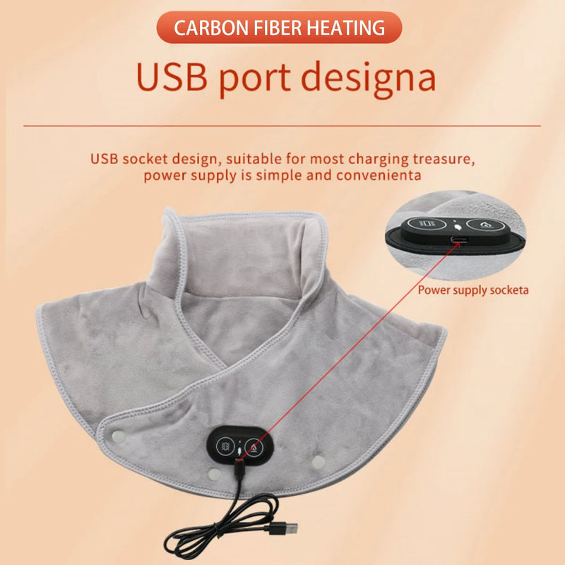 Electric Heating Shoulder Neck Pad with USB Power, 3-Gear Hot Compress for Neck, Shoulder, and Back