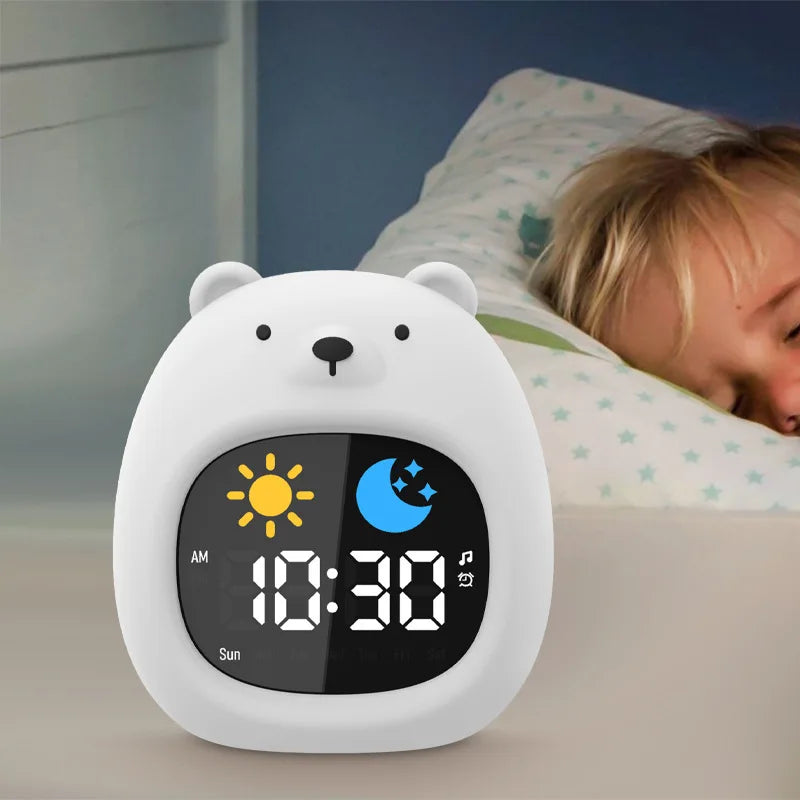 Kids Puppy-Shape Alarm Clock – Sleep Trainer with Touch Night Light & Digital Display