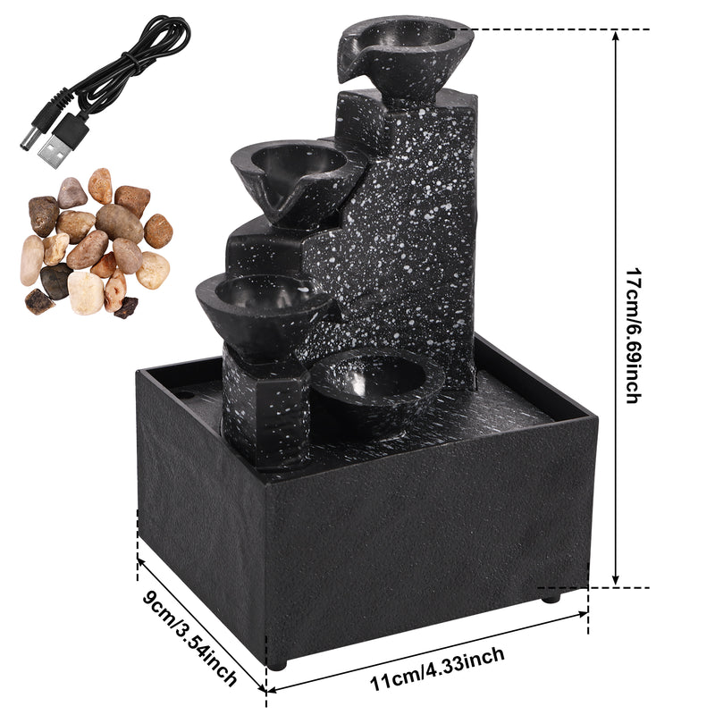 Tabletop Waterfall Fountain with Soft Lights – Relaxation Decor for Meditation & Home Rest