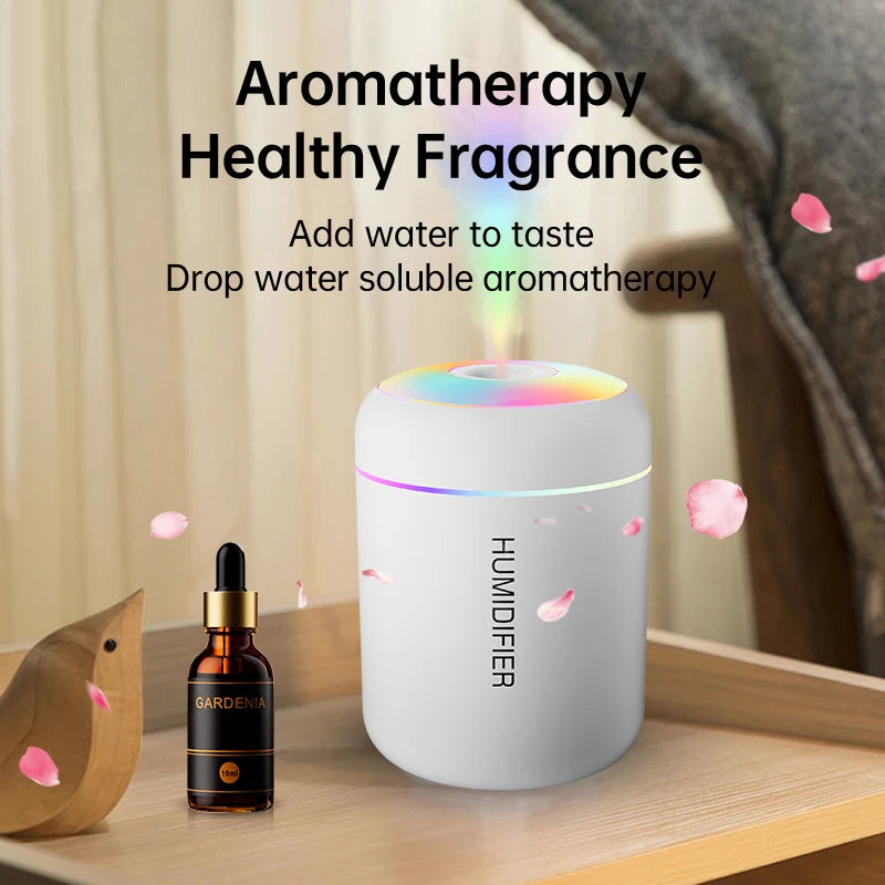 180ML Mini Air Humidifier – USB Aroma Diffuser, Essential Oil Purifier, Mist Maker for Car & Home