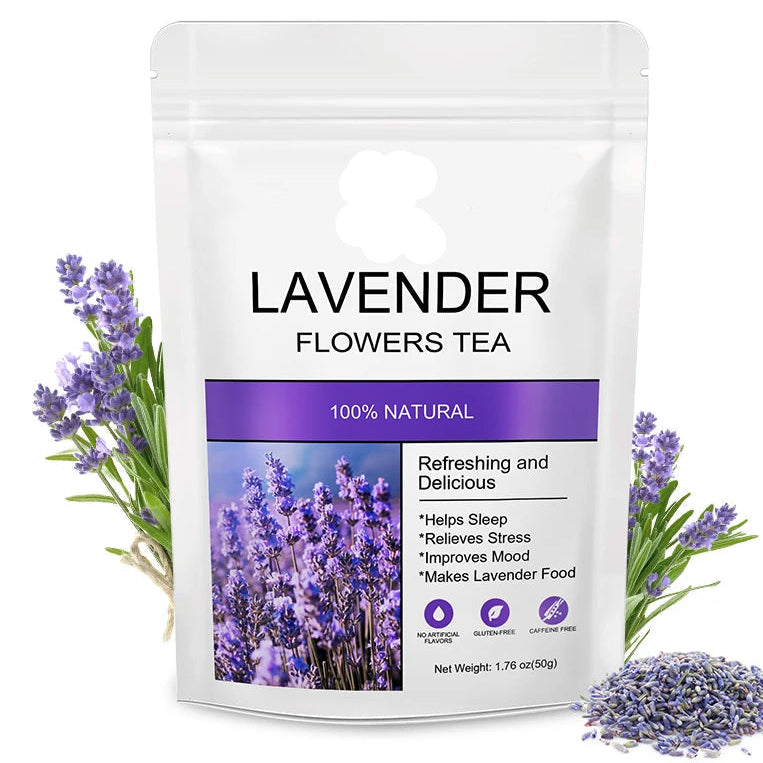 Organic Lavender Flowers Tea – Calming Stress Relief, Better Sleep, Home Fragrance & Sachets