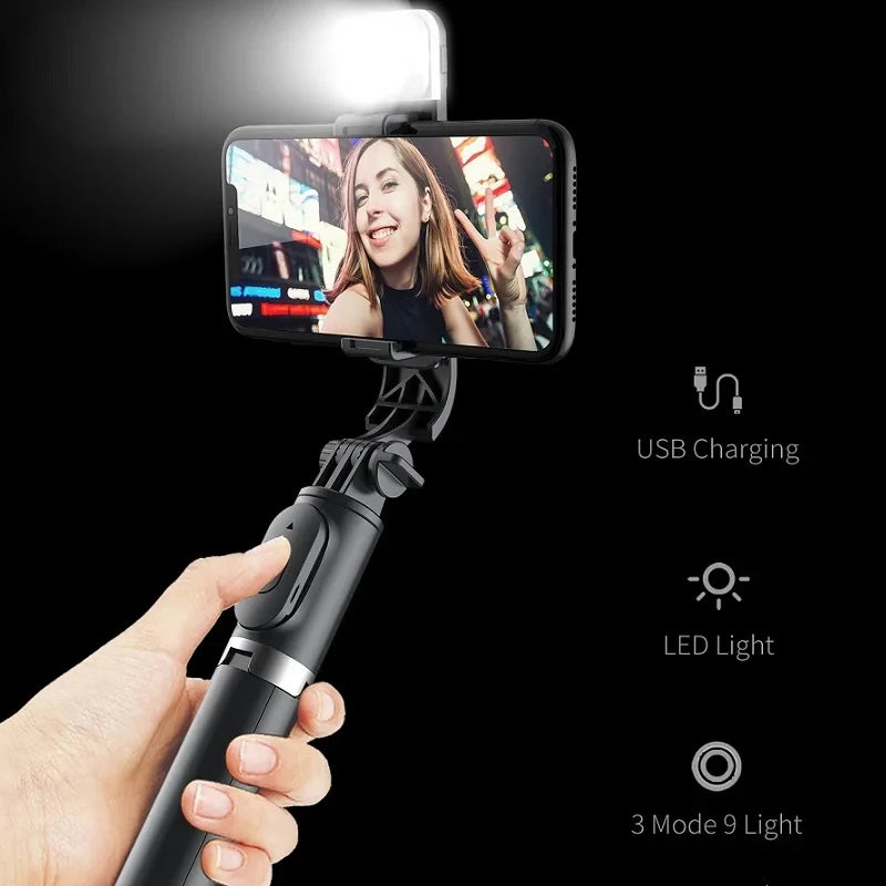 Xiaomi Selfie Stick with Bluetooth Remote, LED Fill Light, and Tripod for Android & iOS