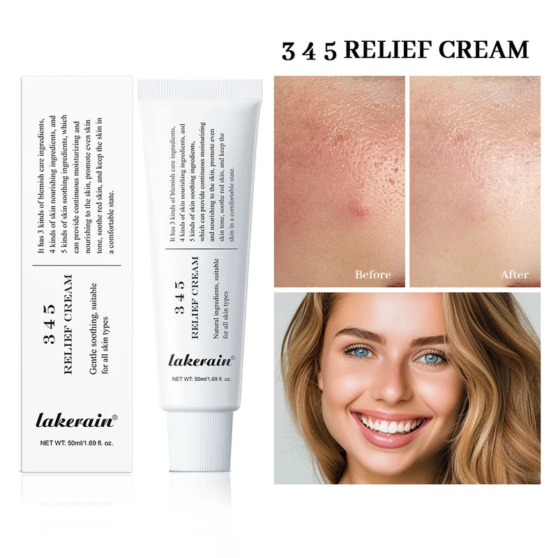 LAKERAIN345 Relief Cream – Moisturizing, Acne Treatment, Whitening, and Skin-Nourishing Solution