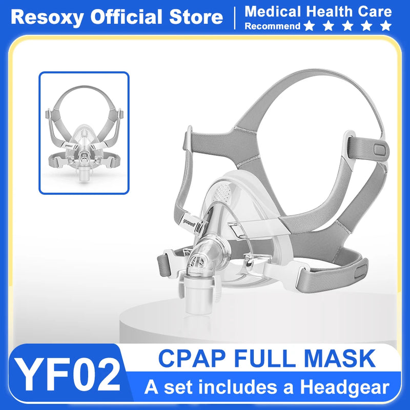 CPAP Mask with Headgear - Full Face Mask for CPAP/APAP/BiPAP Machines, Anti-Snoring