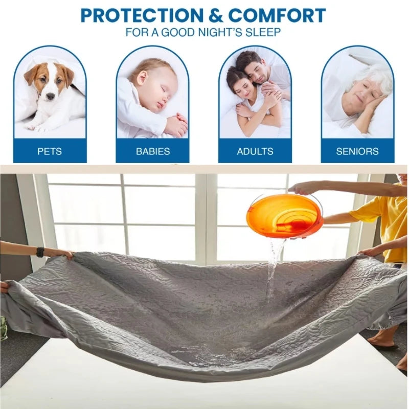 Waterproof Mattress Protector | Anti-Mite Fitted Bed Sheet, Breathable & Machine Washable