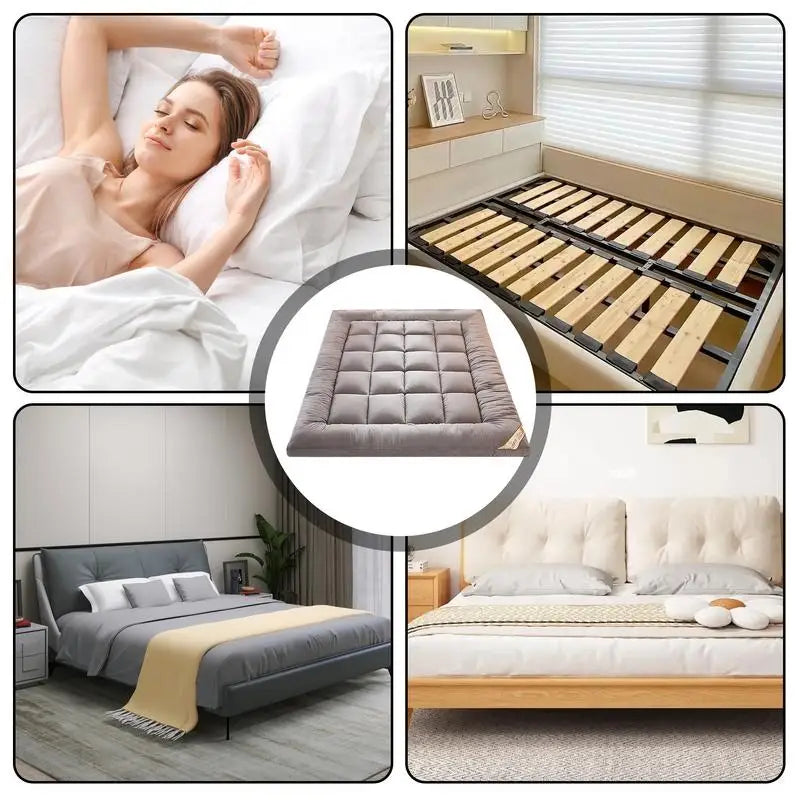 Soft Filling Mattress Topper - Breathable, Anti-Slip Pad for Home Comfort and Support