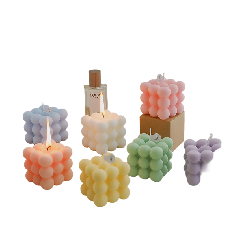 Handmade Bubble Cube Scented Candle – Soy Wax Aromatherapy for Home, Weddings & Parties