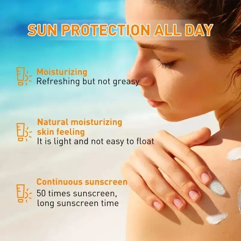 SPF 50 Sunscreen Cream – Face & Body Whitening Sunblock, UV Protection, Waterproof, Anti-Wrinkle