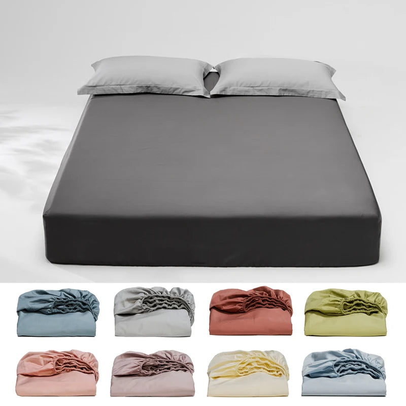 100% Egyptian Cotton Fitted Sheet with Elastic Band | Luxury 1000 Thread Count Soft Colour Bed Linen