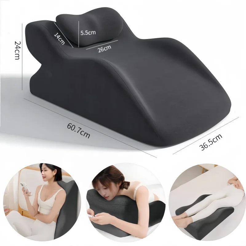 Ergonomic Memory Foam Prone Pillow – Relaxing Support for Sleep, Reading, and Massage