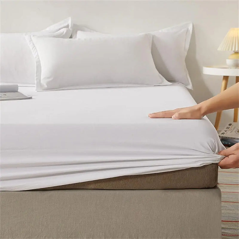 100% Cotton Fitted Bed Sheet with Elastic Band – Adjustable Anti-Slip Mattress Cover