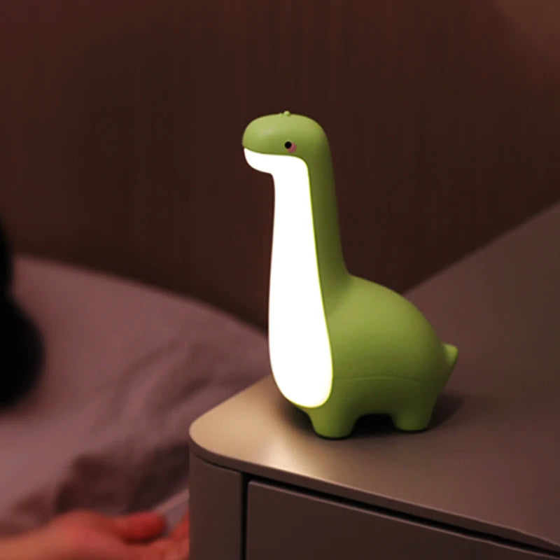 Rechargeable Dinosaur Night Light – Touch Control, Eye-Protection, Kids Bedside Lamp