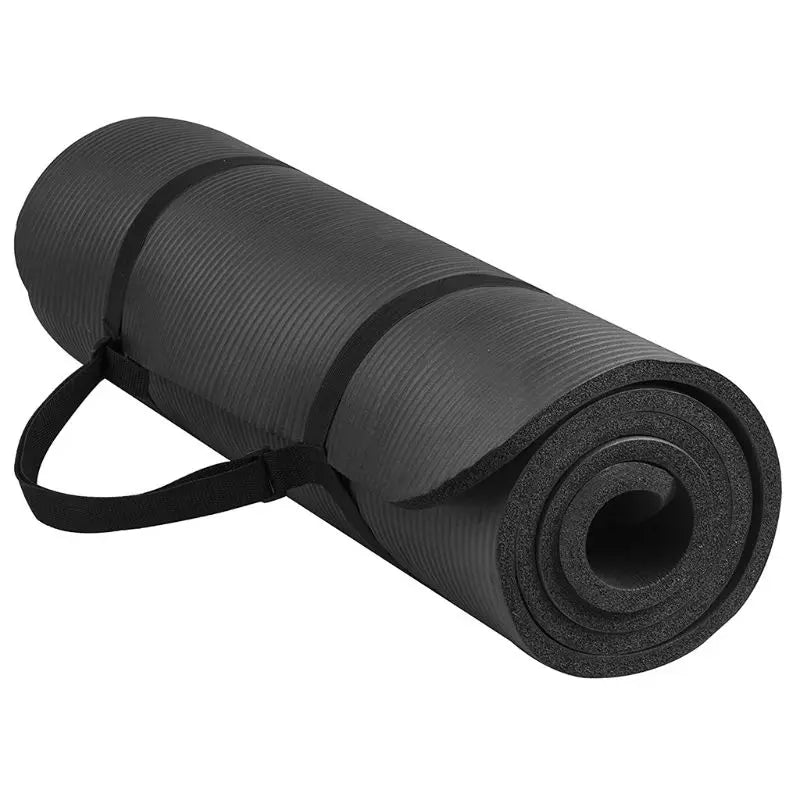 Non-Slip Yoga Mat – 10mm Thick NBR Exercise Mat for Home Gym, Pilates & Fitness with Carry Strap