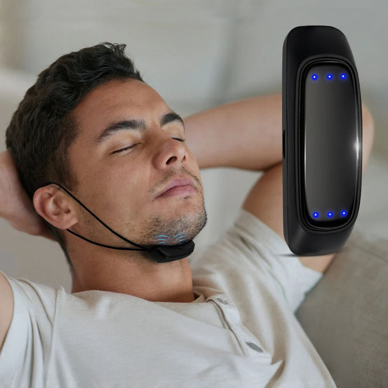 EMS Pulse Anti-Snoring Device | USB Rechargeable Sleep Apnea Aid | Smart Anti Snore Solution