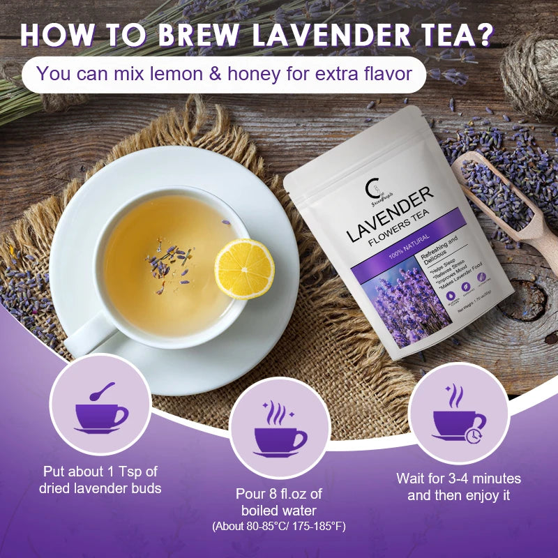 Organic Lavender Flowers Tea – Calming Stress Relief, Better Sleep, Home Fragrance & Sachets