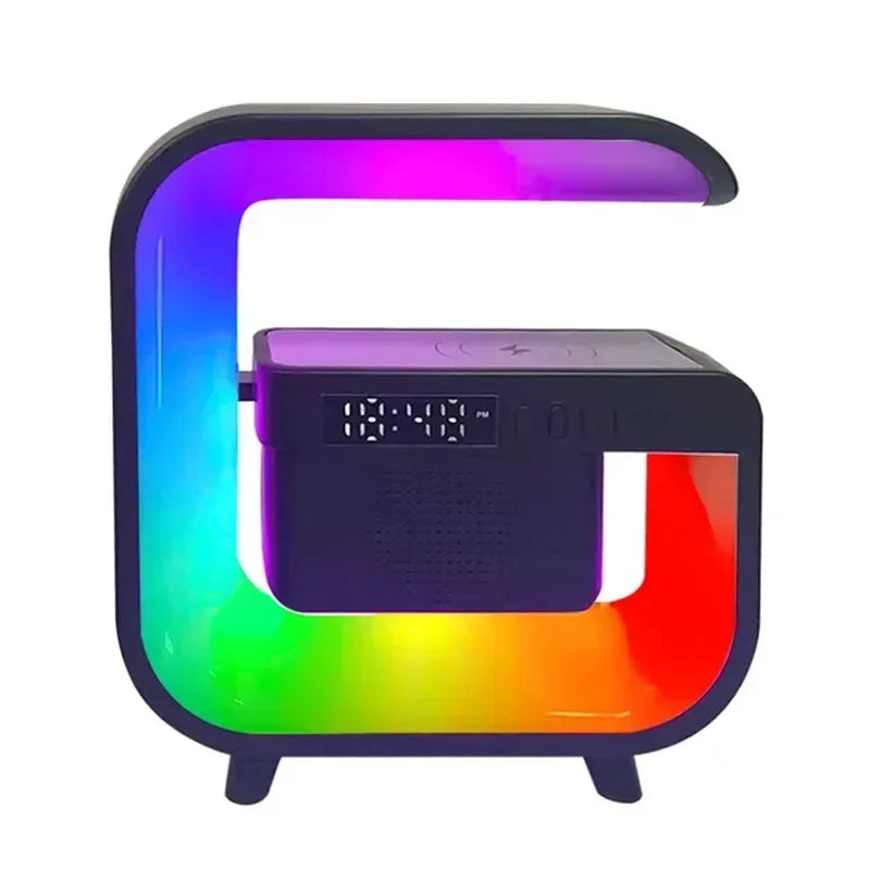 Multifunction Wireless Charger Bluetooth 5.0 Speaker FM RGB Night Light Fast Charging for Mobile