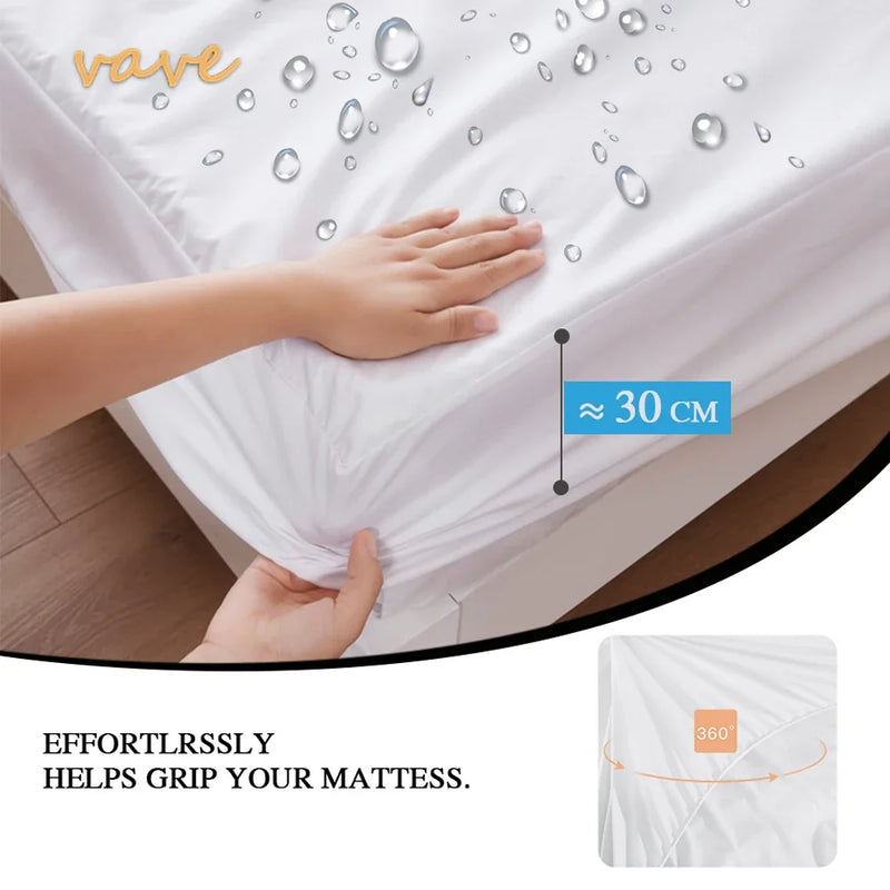 100% Waterproof Fitted Bed Sheet – Soft, Adjustable Mattress Cover with Elastic Band