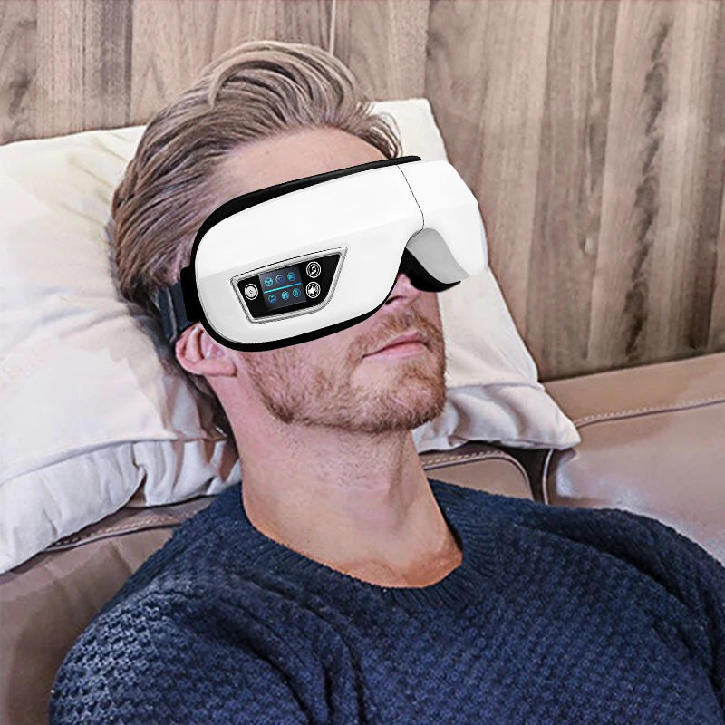 Eye Massager with Vibration, Airbag Pressure, Hot Compress, and Bluetooth Music