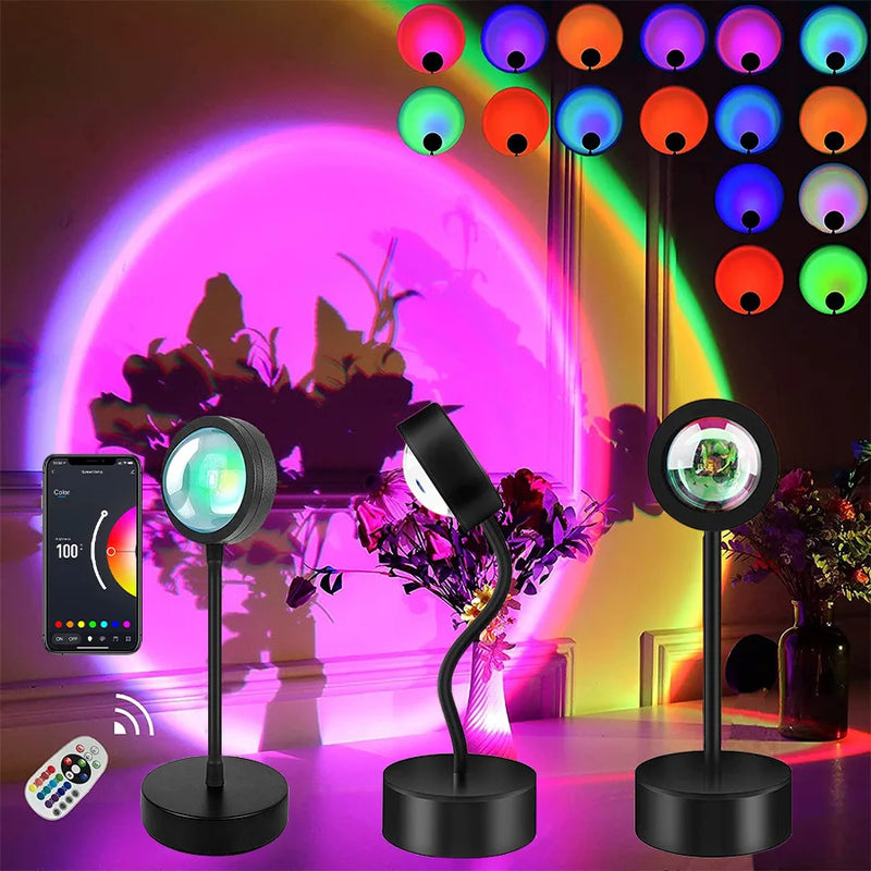 USB 5V Tuya Smart Sunset Lamp – Night Light & Sunset Projector for Room Decor, Photography & Gifts