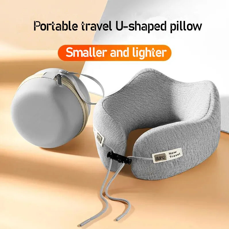 U-Shaped Memory Foam Neck Pillow, Soft Slow Rebound Travel Pillow for Airplane, Car, and Sleeping