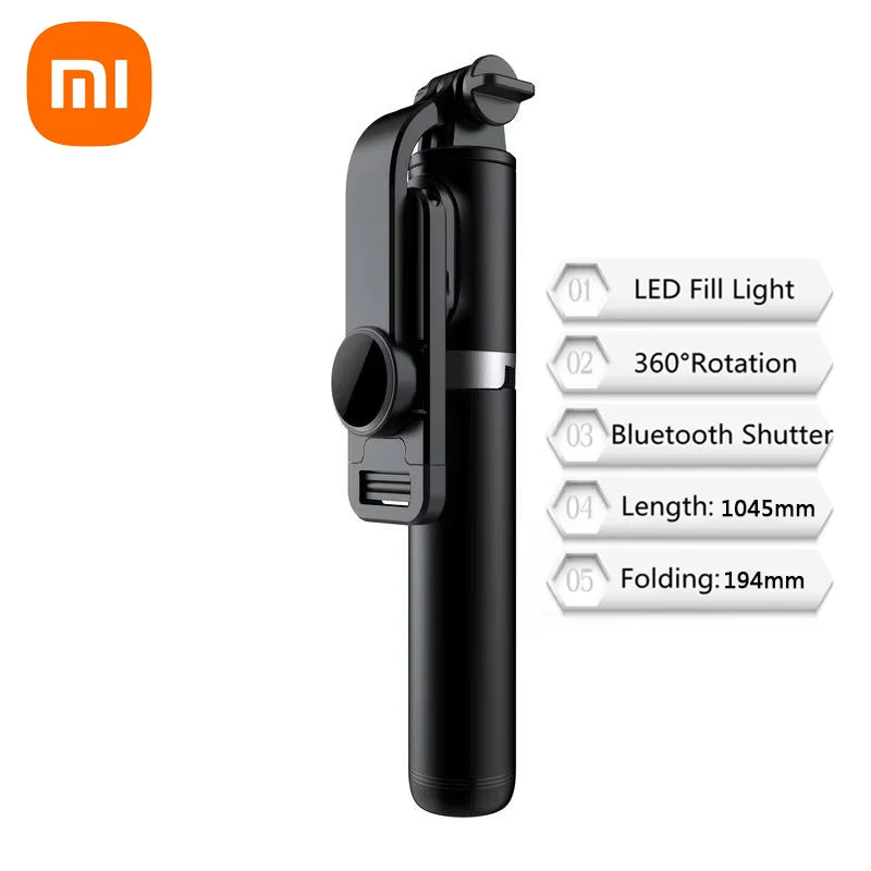 Bluetooth Selfie Stick with LED Fill Light & Tripod – 1045mm Extendable Remote Shutter for Phones